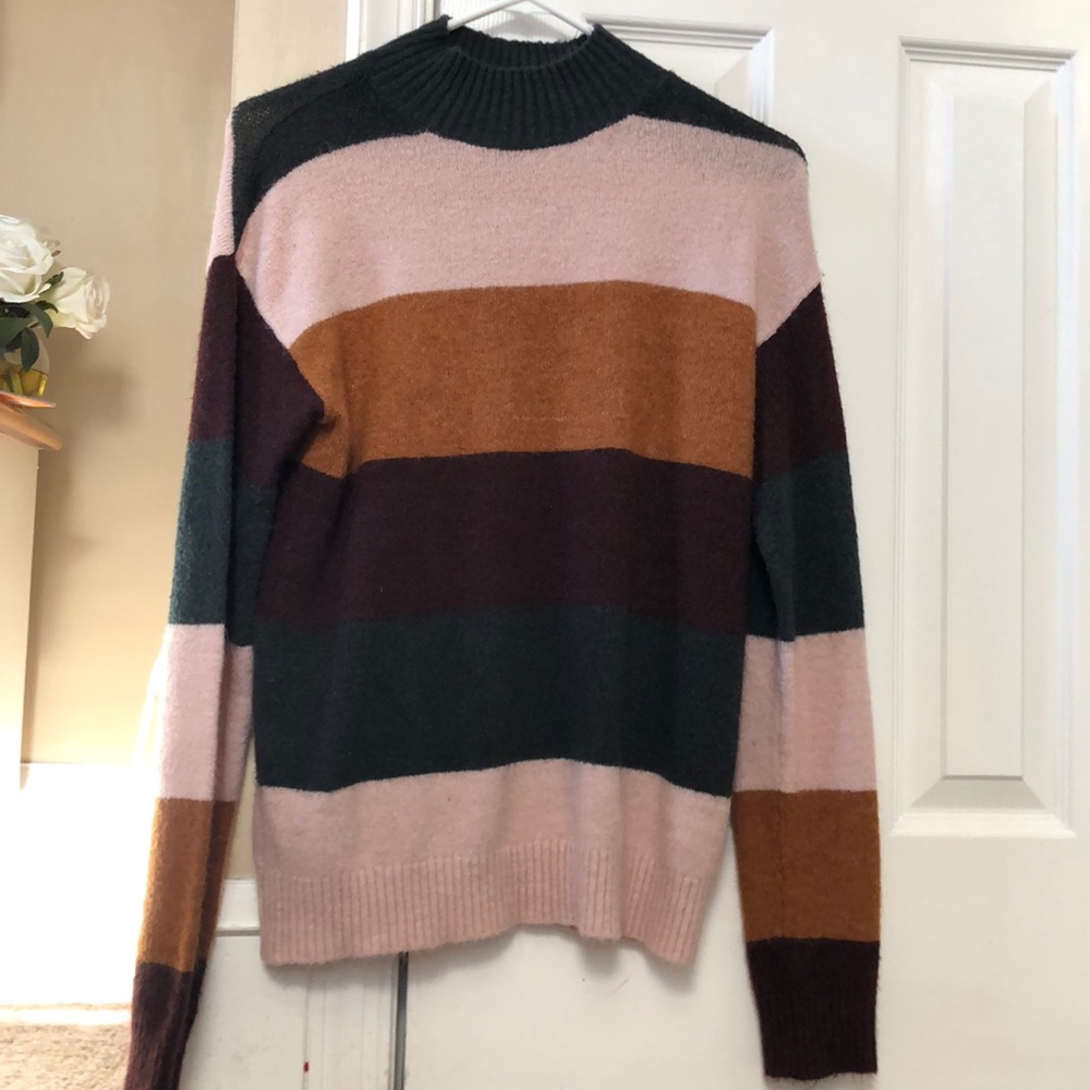 Philosophy Striped Mock Neck Sweater